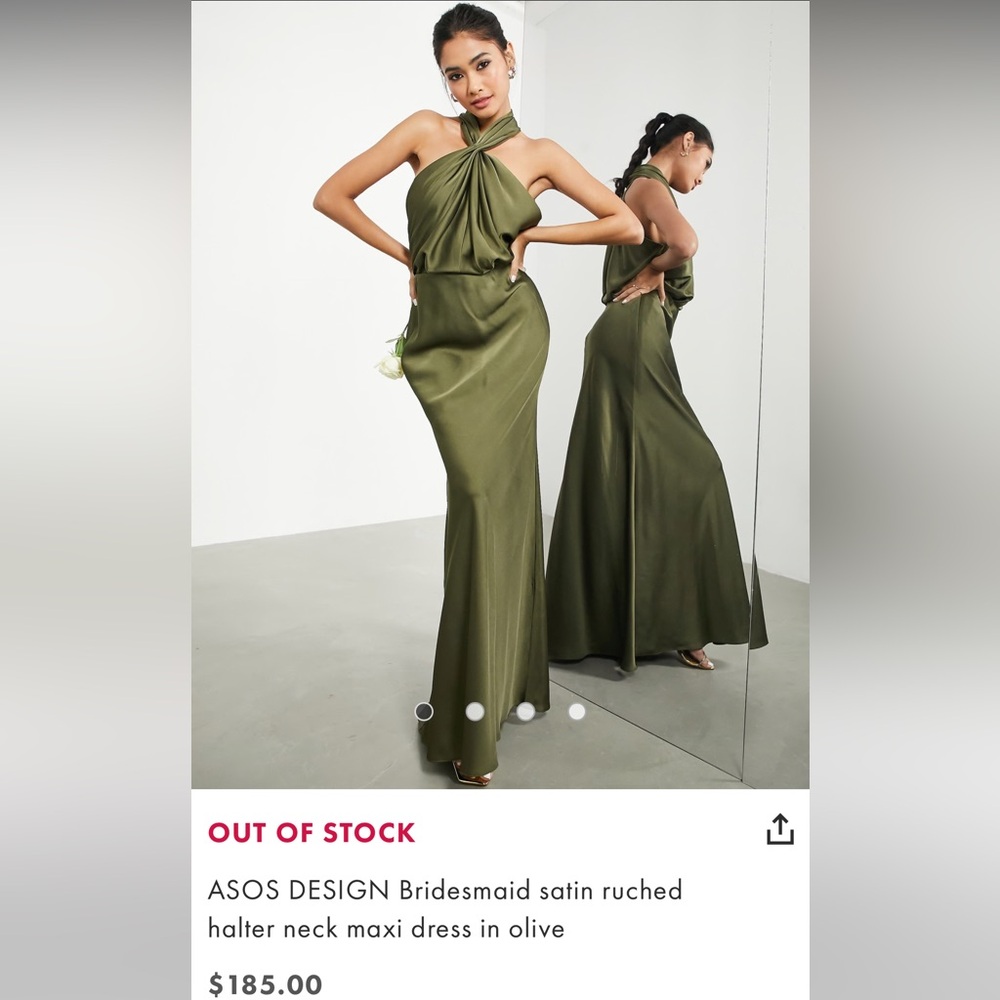 ASOS NAVY Satin Maxi Dress